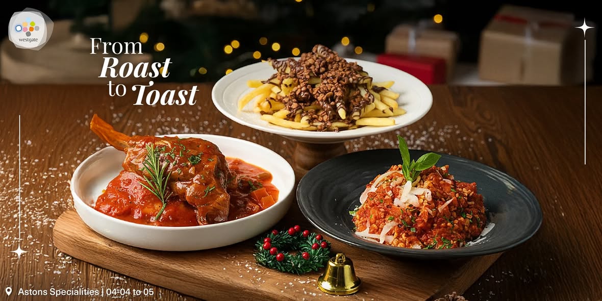 Friends and family sharing a festive meal